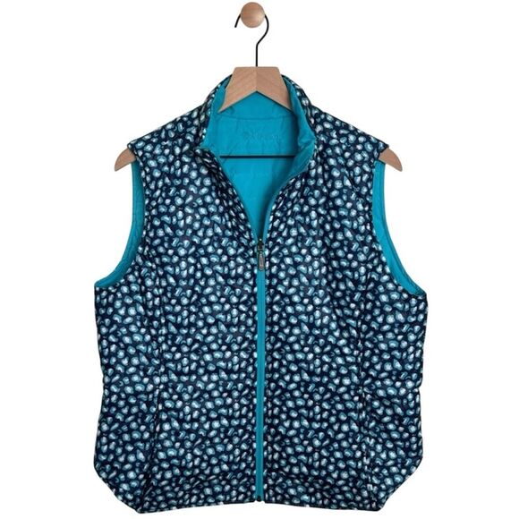 Ariat Womens Reversible Puffer Vest Size Large Blue Equestrian - Picture 1 of 6